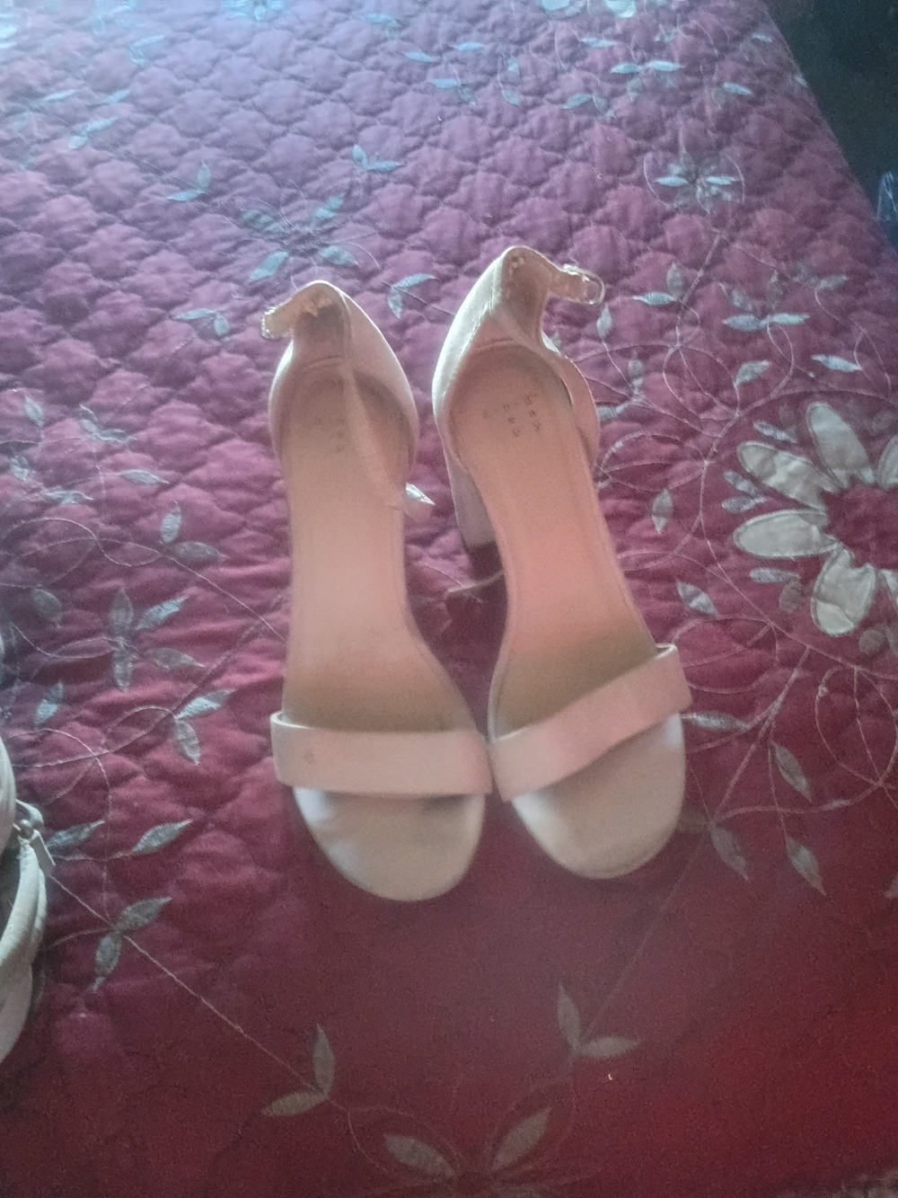 a new day Blush Nude Ankle-Strap Block Heel Sandals